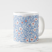 Holzblock-Blumenmuster Jumbo-Tasse (Vorderseite Rechts)