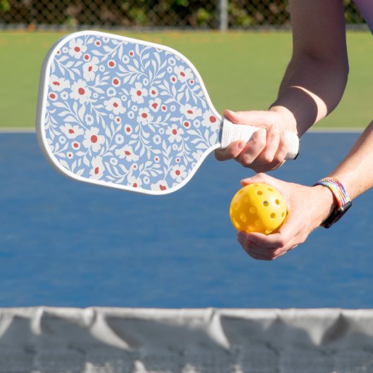Holzblock-Blumenmuster Pickleball Schläger (InSitu)