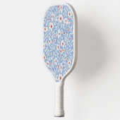 Holzblock-Blumenmuster Pickleball Schläger (Links)
