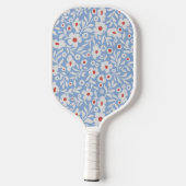 Holzblock-Blumenmuster Pickleball Schläger (Rückseite)