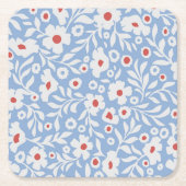 Holzblock-Blumenmuster Rechteckiger Pappuntersetzer (Vorderseite)