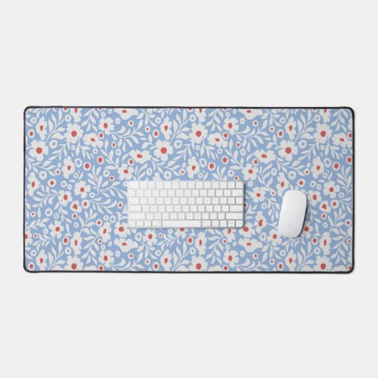 Holzblock-Blumenmuster Schreibtischunterlage (Tastatur & Maus)