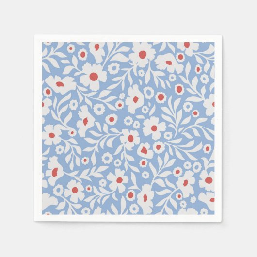 Holzblock-Blumenmuster Serviette (Vorderseite)