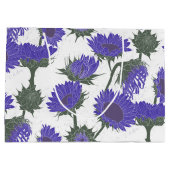 Holzblock Drucksonnenblume lila Große Geschenktüte (Rückseite)