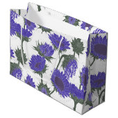 Holzblock Drucksonnenblume lila Große Geschenktüte (Vorderseite Schrägansicht)