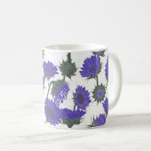Holzblock Drucksonnenblume lila Kaffeetasse (VorderseiteRechts)