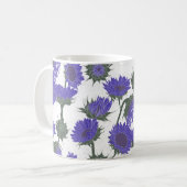 Holzblock Drucksonnenblume lila Kaffeetasse (Vorderseite Links)