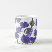 Holzblock Drucksonnenblume lila Kaffeetasse (Mittel)