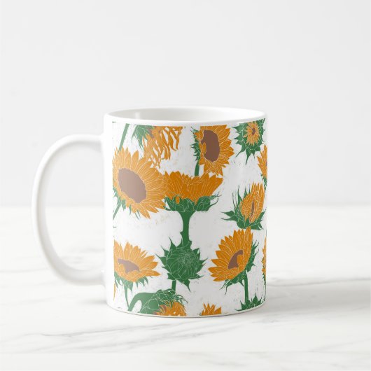 Holzblock Drucksonnenbraun orange Kaffeetasse (Links)