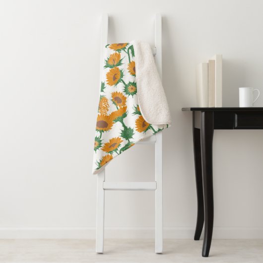 Holzblock Drucksonnenbraun orange Sherpadecke (Beispiel)