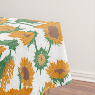 Holzblock Drucksonnenbraun orange Tischdecke