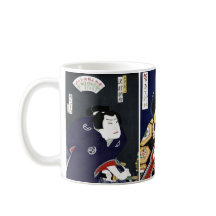 Holzblock Print Samurai Kaffee