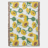 Holzblock Print Sunflower gelb Decke (Vorderseite Vertikal)