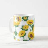 Holzblock Print Sunflower gelb Kaffeetasse (Vorderseite Links)