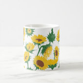 Holzblock Print Sunflower gelb Kaffeetasse (Mittel)