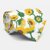 Holzblock Print Sunflower gelb Krawatte (Gerollt)
