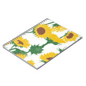 Holzblock Print Sunflower gelb Notizblock (Linke Seite)