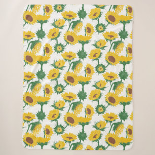 Holzblock Print Sunflower gelb Sherpadecke