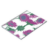 Holzblock Print Sunflower pink Notizblock (Linke Seite)
