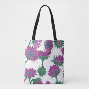 Holzblock Print Sunflower pink Tasche