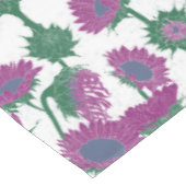 Holzblock Print Sunflower pink Tischdecke (Schrägansicht)