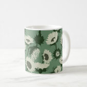 Holzblock Print Sunflower weiß Kaffeetasse (VorderseiteRechts)