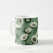 Holzblock Print Sunflower weiß Kaffeetasse (Vorderseite Links)