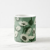 Holzblock Print Sunflower weiß Kaffeetasse (Mittel)
