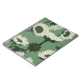 Holzblock Print Sunflower weiß Notizblock (Linke Seite)