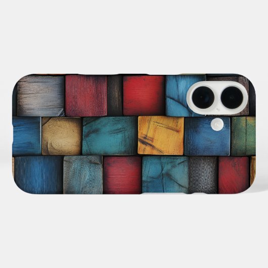 Holzblock Texture iPhone Case (Rückseite (Horizontal))