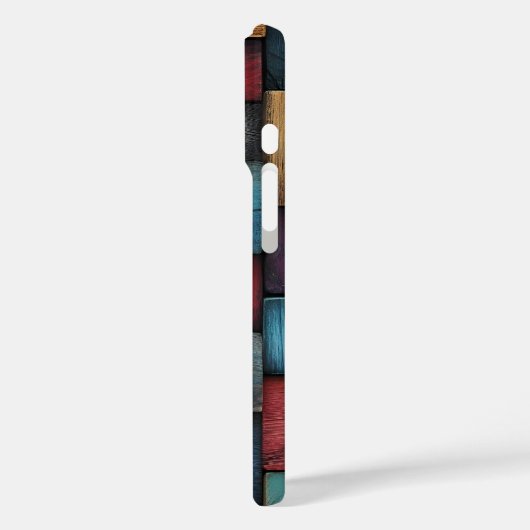 Holzblock Texture iPhone Case (Rückseite / Links)