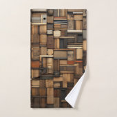 Holzblock-Typografie und Kunstkollektion Badhandtuch Set (Handtuch)