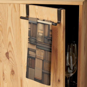 Holzblock-Typografie und Kunstkollektion Geschirrtuch