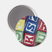 Holzblöcke mit Alphabeten für Kinder Magnet (Vorderseite/Rückseite)