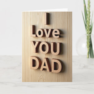 Holzblockkarte "Ich liebe Dich Papa" Karte
