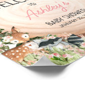 Holzblumenholz-Slice Willkommen Poster (Ecke)