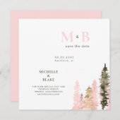 Holzblush Monogram Save the Date Square (Vorne/Hinten)