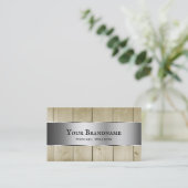 Holzböden Hellbraunes Holzkörnchen Silberdekor Visitenkarte (Stehend Vorderseite)