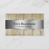 Holzböden Hellbraunes Holzkörnchen Silberdekor Visitenkarte (Vorderseite)
