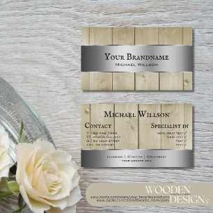 Holzböden Lichtbraun Holz Körner Silberstreifen Visitenkarte