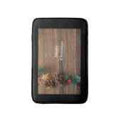 Holzboden mit Kiefernzapfen Badematte (Vorderseite Vertikal)