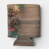 Holzboden mit Kiefernzapfen Dosenkühler (Rückseite)