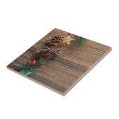 Holzboden mit Kiefernzapfen Fliese (Seite)