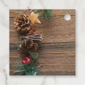 Holzboden mit Kiefernzapfen Geschenkanhänger (Rückseite)