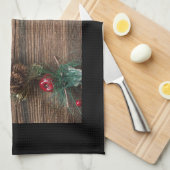 Holzboden mit Kiefernzapfen Geschirrtuch (Viertel Falte)