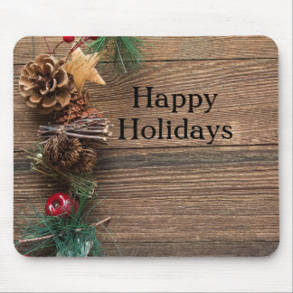 Holzboden mit Kiefernzapfen Mousepad