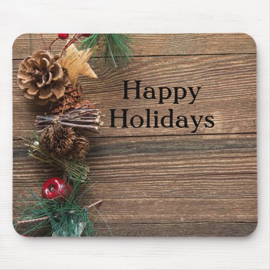 Holzboden mit Kiefernzapfen Mousepad (Vorne)