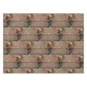 Holzboden mit Kiefernzapfen Tischdecke (Vorderseite (Horizontal))