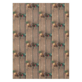 Holzboden mit Kiefernzapfen Tischdecke