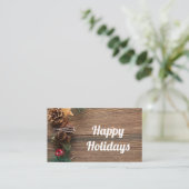 Holzboden mit Kiefernzapfen Visitenkarte (Stehend Vorderseite)